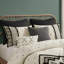 Housse de couette 85% coton, 15% lin avec garniture en chenille pour lit grand et multicolore