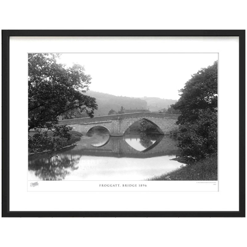 Froggatt, Bridge 1896 - Single Picture Frame Print, 40cm H x 50cm W x 2.3cm D