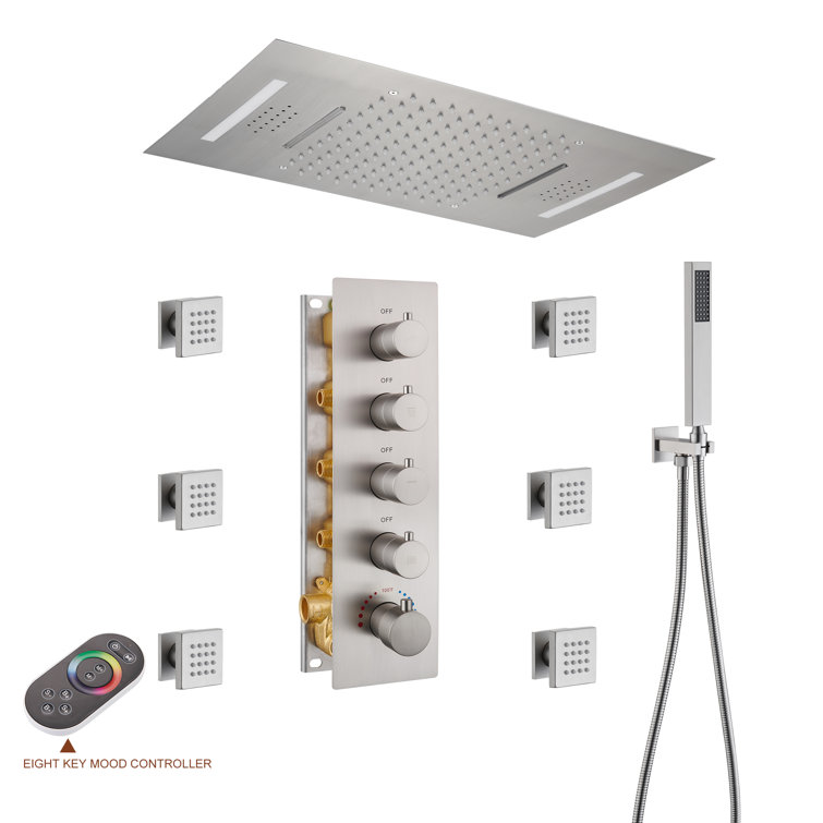 AquaRhapsody Luxury Complete Shower System with Bluetooth Music and LED