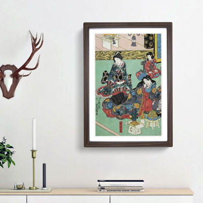 Seated Girls by Utagawa Kunisada - Picture Frame Painting Print