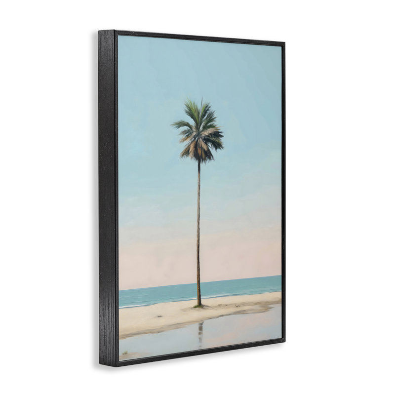 Giclée encadrée de palmier à marée haute, design par LSR Design Studio, H 18 po x l 12 po, Giclée encadrée noir minuit