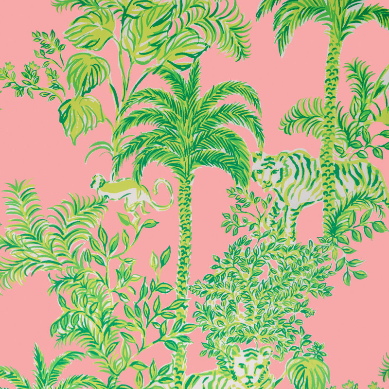 Lilly Pulitzer Tiger Queen Wallpaper, Pink