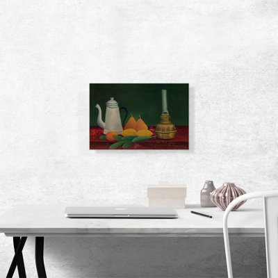 " Still-Life With Teapot And Fruit 1910 " by Henri Rousseau Painting Print