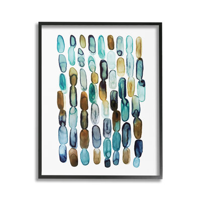 "Cadre simple à motif de formes oblongues bleues" par Lisa Nohren sur toile