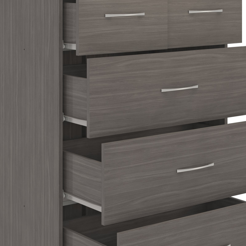 Cascio 5 Drawer Chest Of Drawers, Black Wood Grain