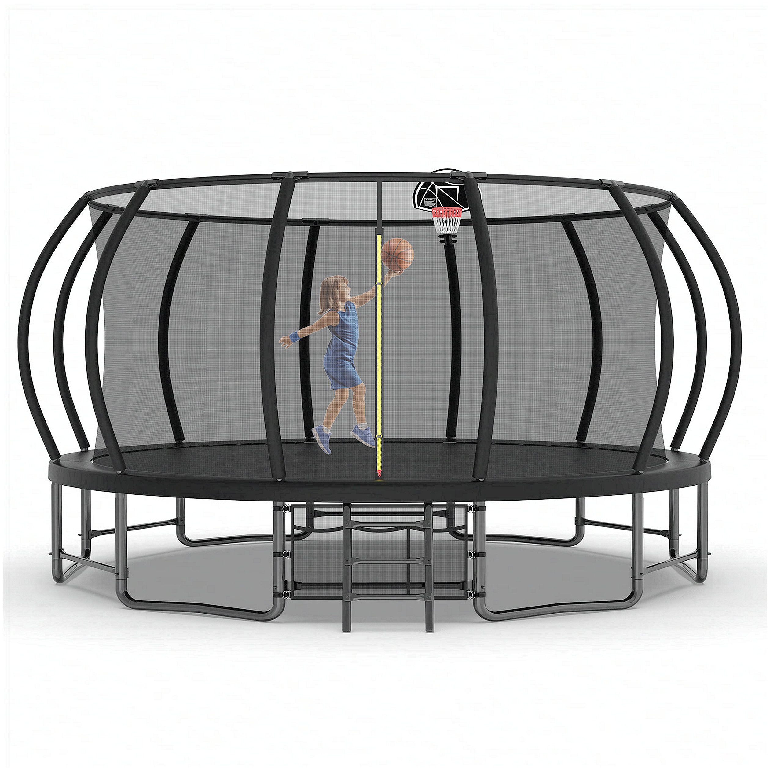 Jeltyprey 16FT Outdoor Trampoline for Kids and Adults, Pumpkin ...