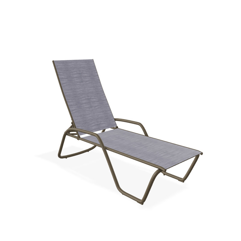 Outdoor Rust-Resistant Metal Chaise Lounge, Textured Beachwood, Brooks