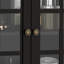 Modern Buffet Server With Double Glass Doors And Solid Wood Legs, For Kitchen, Bedroom - Adjustable Shelving, Smooth Gliding Drawer Sideboard Doors, Hallway, Entryway Shatter Tempered Glass,