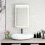 Armoire de salle de bain illuminée en fer argenté avec rangement illuminé