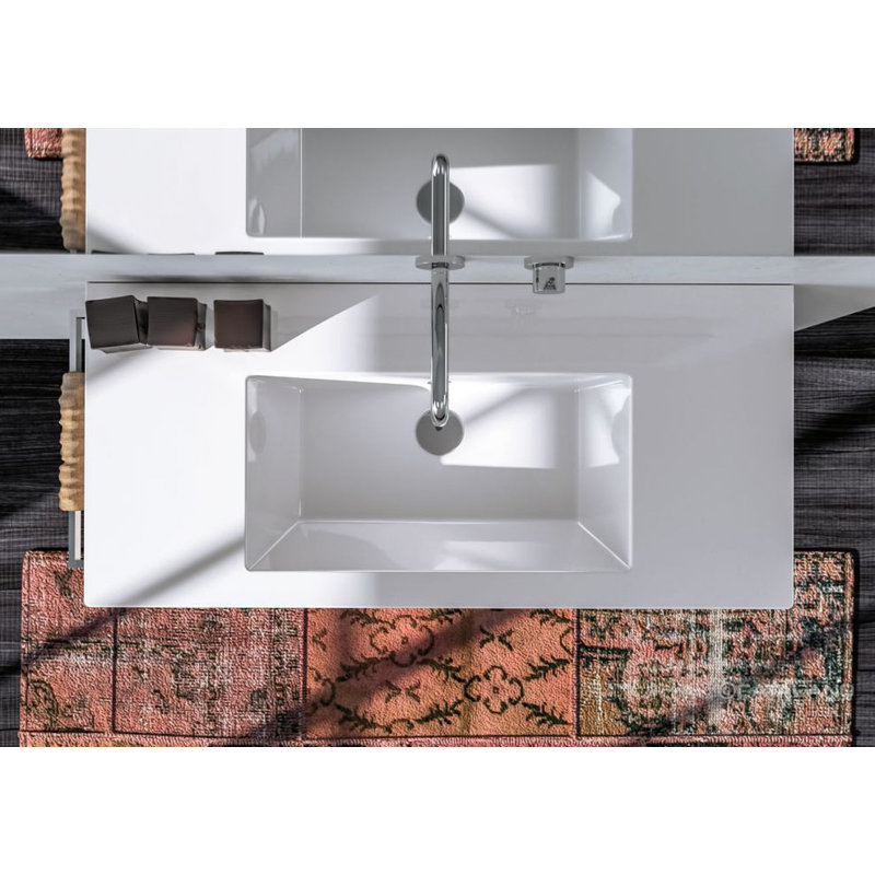 Star 41.34'' L Bathroom Sink, 0-Hole