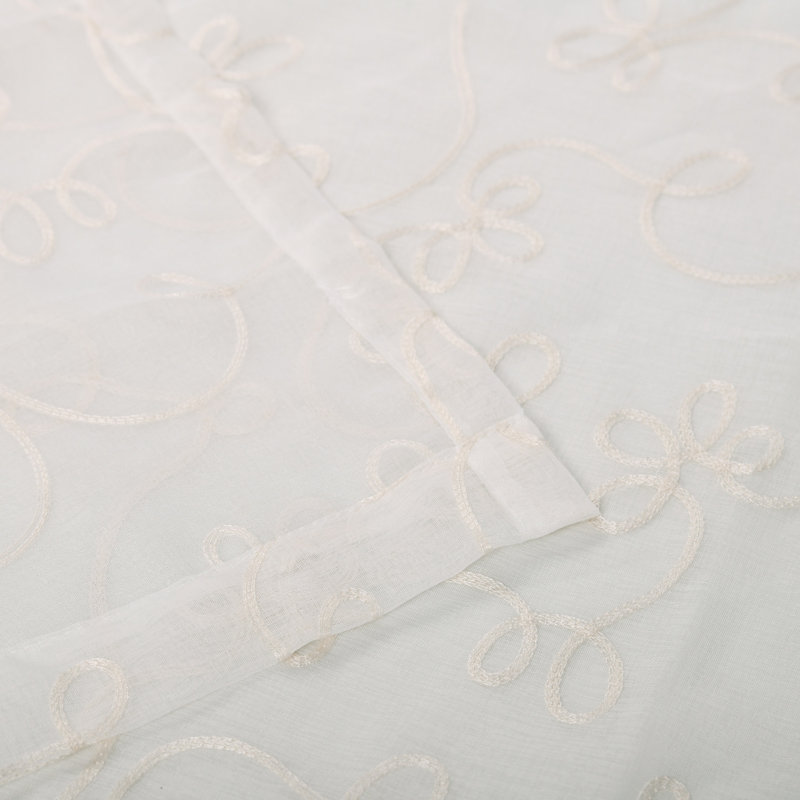 Titine Sheer Curtain Pair, 52" W x 63" L, Ivory