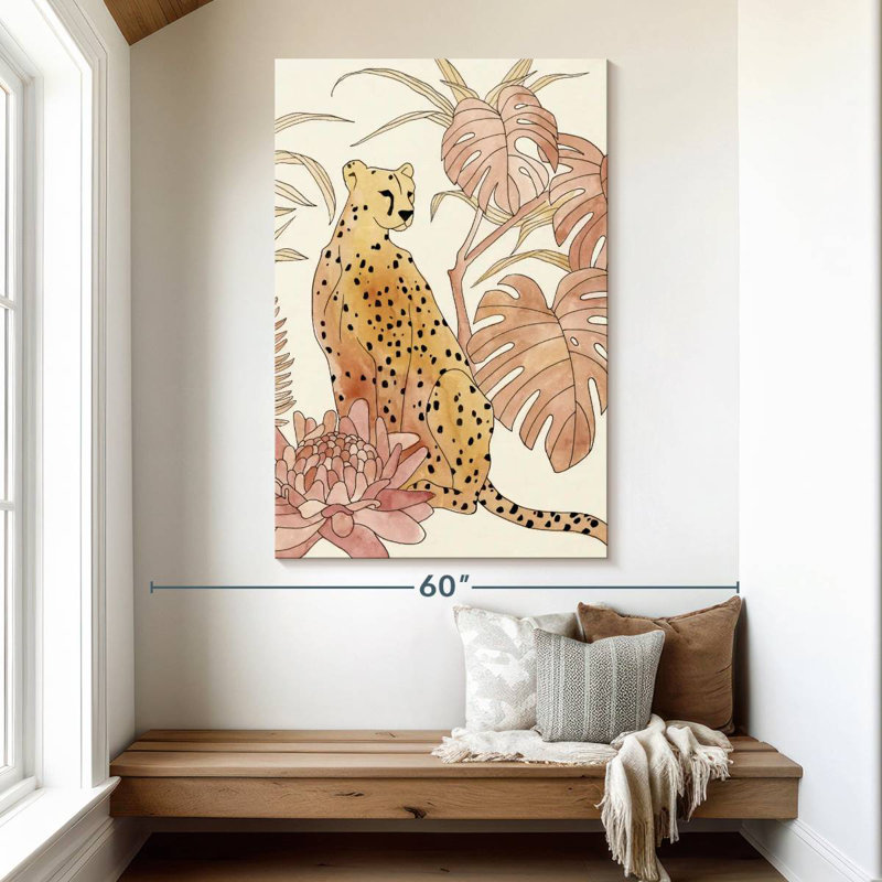 Brampt Blush Cheetah III, 51" H x 34" W