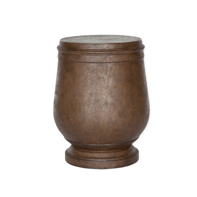 Hudson Outdoor Round Side Table, 17.5" Diameter, Cappuccino