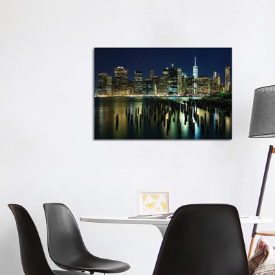 New York At Night VII by James McLoughlin - Wrapped Canvas Print