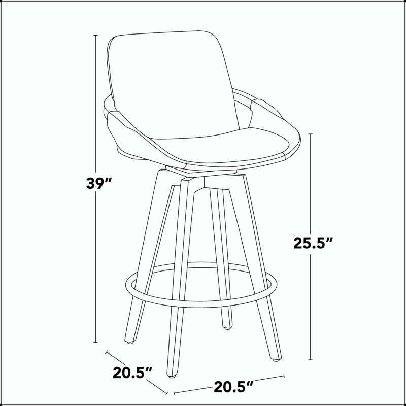 Tabouret tournant 25,5, Brun
