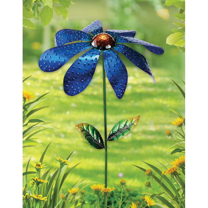 Piquet de jardin Turkay Daisy, H 25,5 po x l 18 po x P 3,5 po, bleu