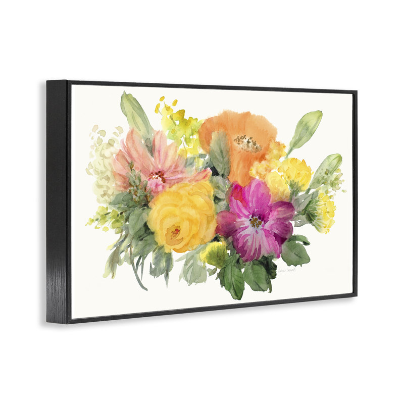 «Bold Bouquet», estampe numérique par Lanie Loreth, H 12 po x l 18 po, Giclée encadrée noir minuit