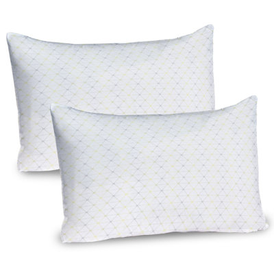 Ambesonne Abstract Pillow Sham 2 Pack Diamond Shaped Pattern Pale Taupe Pastel Yellow