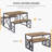 Kitchen Table With 2 Benches For 4, 43.3'' Wood Dining Room Dinette Sets With X Metal Frame For Breakfast Nook And Small Space, Brown