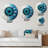 White Blue Minimalism Moon Wall Clock-93394680