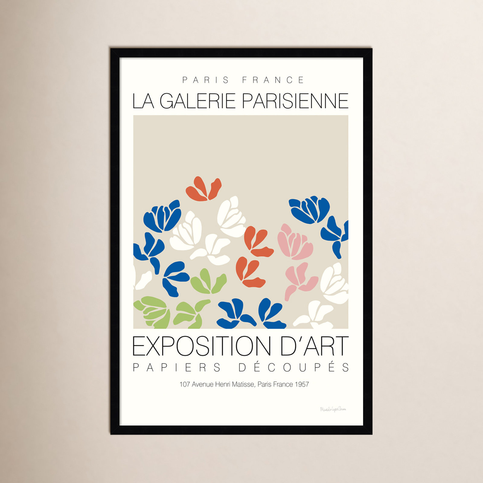 Fleurs de Matisse III Print, Black, 23" W x 33" H