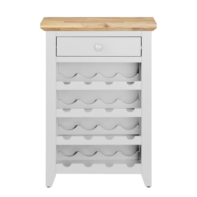 16 Bottle Floor Wine Bottle Rack in White