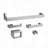 4 Piece Wall Mounted Bathroom Hardware Set in Brushed Nickel Stainless Steel with Towel Bar, Paper Holder and Robe Hook