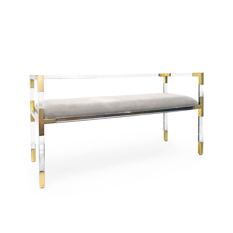 Banc en acrylique avec revêtement en velours