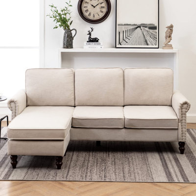 Agatina Upholstered L-Shaped Sectional with Ottoman Reversible