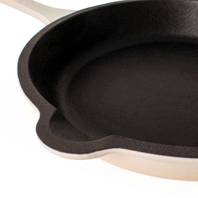 Neo 3Pc Cast Iron Cookware Set: 3Qt Cov Dutch Oven & 10" Fry Pan, Cream