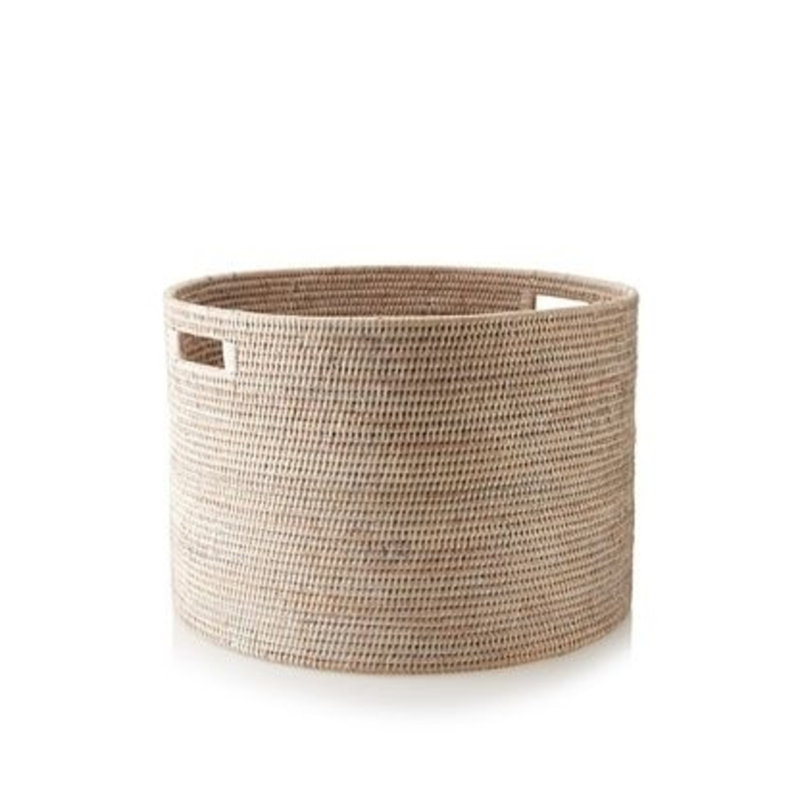 Panier de rangement ouvert, Blanc délavé