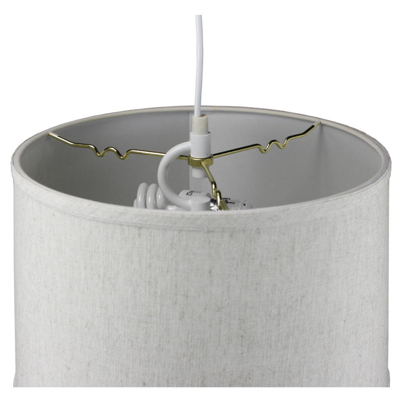 2 - Light Drum Chandelier, 10" H x 16" W x 14" D, Oatmeal