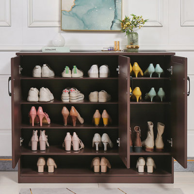 Rangement pour chaussures en aluminium brun noisette