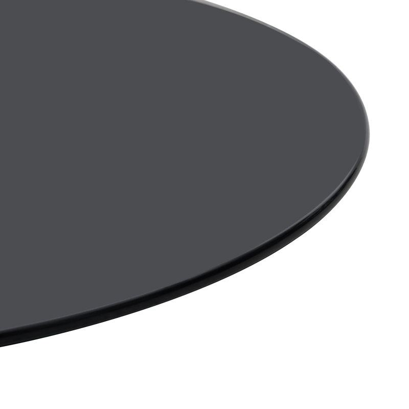 Plateau de table rond en verre de 31,5 pouces, verre trempé noir épais de 3/10, un meuble élégant et utile