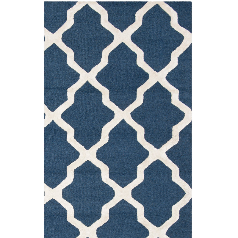 Cannen Cambridge Hand Tufted Wool, Viscose Geometric Rug, Rectangle 2' x 3'