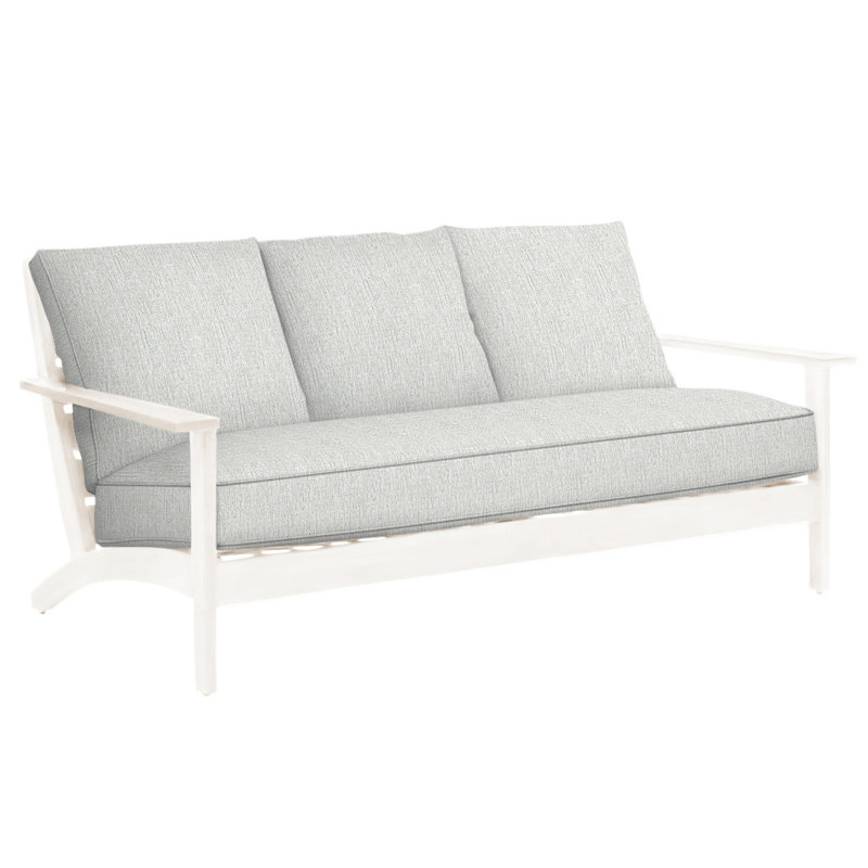 Kennebunkport 86" Wide Outdoor Patio Sofa with Cushions, Kennebunkport #24 Oyster, Welt, Bali Pearl