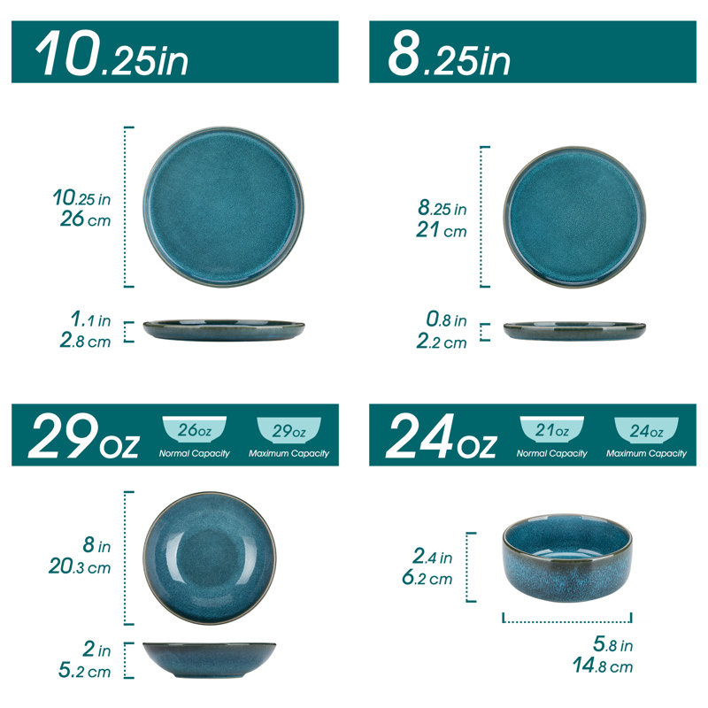 Vega Stoneware Dinnerware Set, 16