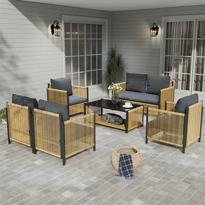 New Comming Patio 6 Pieces Sofa Set With Cushion