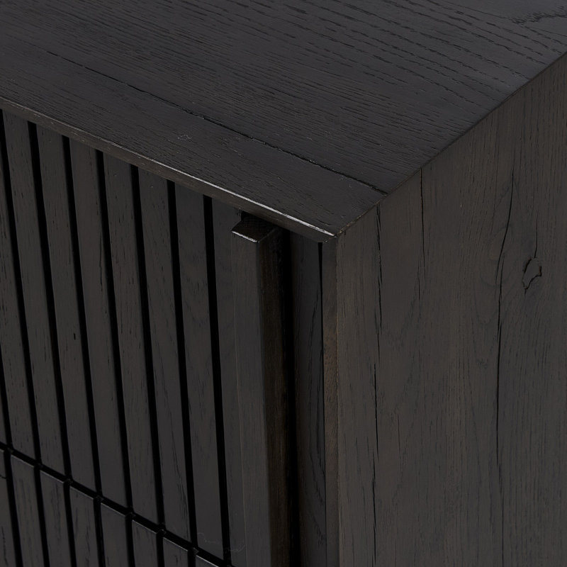 Leo 8 Drawer Dresser-Rustic Light Natural Oak, Smoked Black