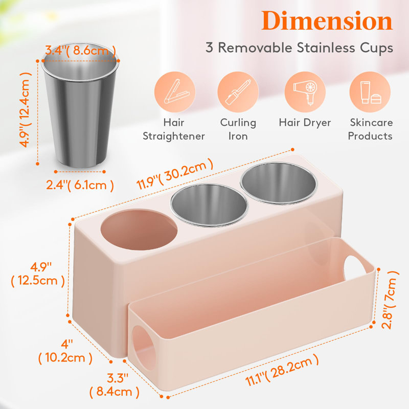 Support de rangement pour outils de coiffure, support de sèche-cheveux de comptoir, support de rangement pour brosse à cheveux en acrylique amovible, etc.