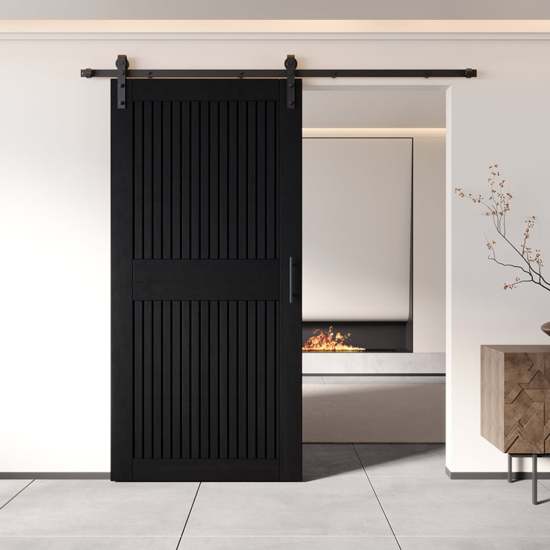 Porte de grange verticale à rayures verticales non assemblée et non assemblée 30 po x 84 po Homacer, 30 po x 84 po