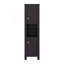 Armoire de salle de bain H 63,3 po, 2 portes, 6 tablettes, wengé noir - Salle de bain