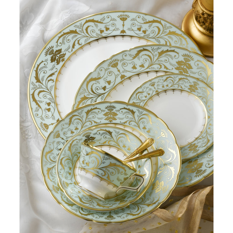 Darley Handmade Bone China Dinner Plate, Blue