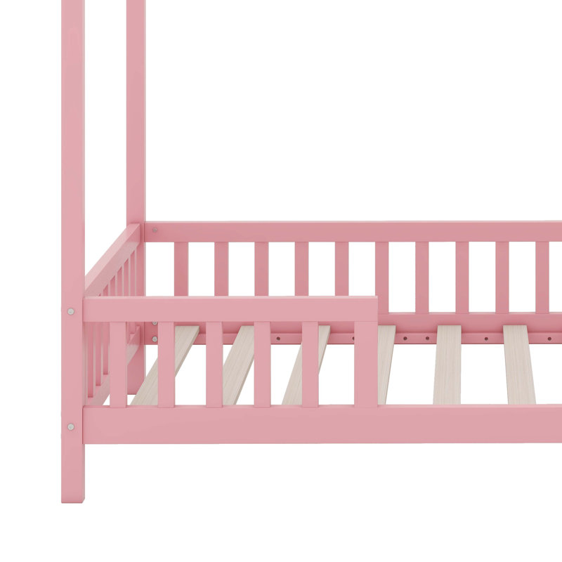 Lit pour enfant avec baldaquin Montessori, Rose