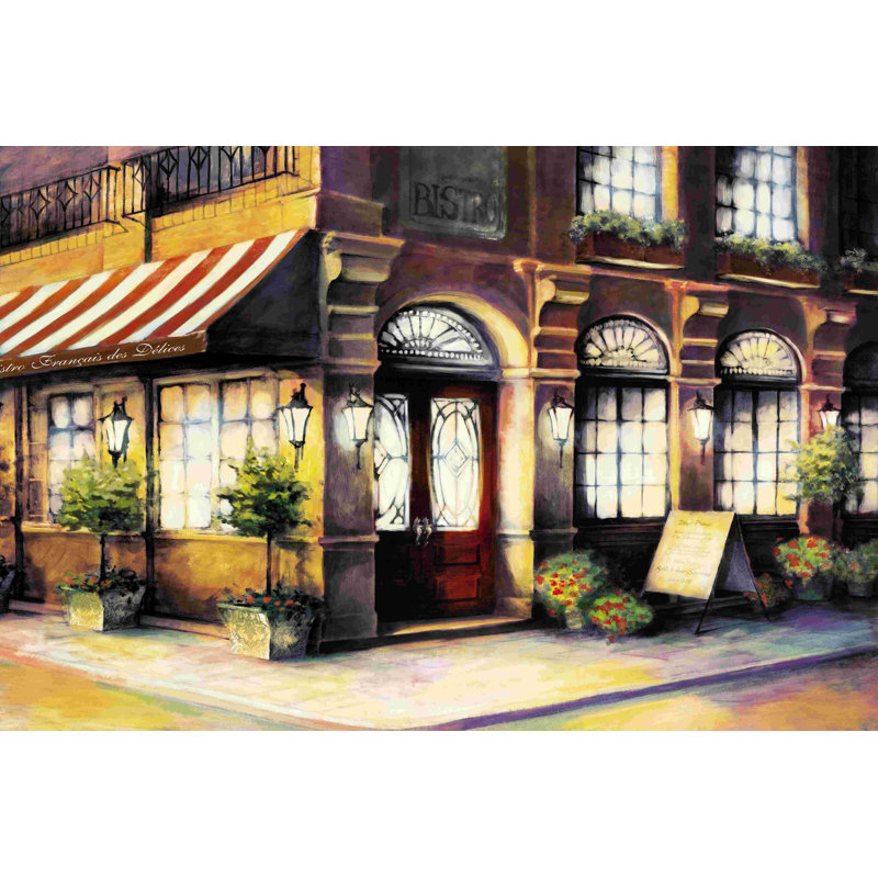 «Bistro Francais Nights», impression sur toile tendue, H 20 po x l 30 po