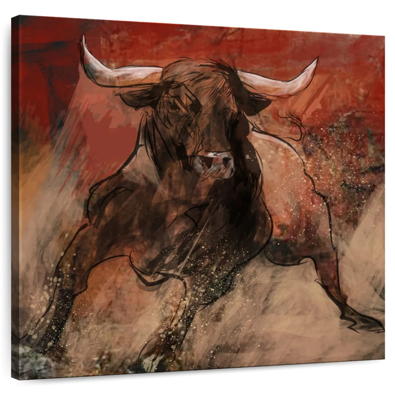 Brampt Bull Abstract, 24" H x 24" W