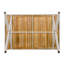 Ensemble repas d'extérieur 5 pièces - Table rectangulaire en bois de teck + 4 chaises en osier avec coussins, structure en acier beige, finition teck, parfait pour la terrasse, le patio ou le jardin-2115159847