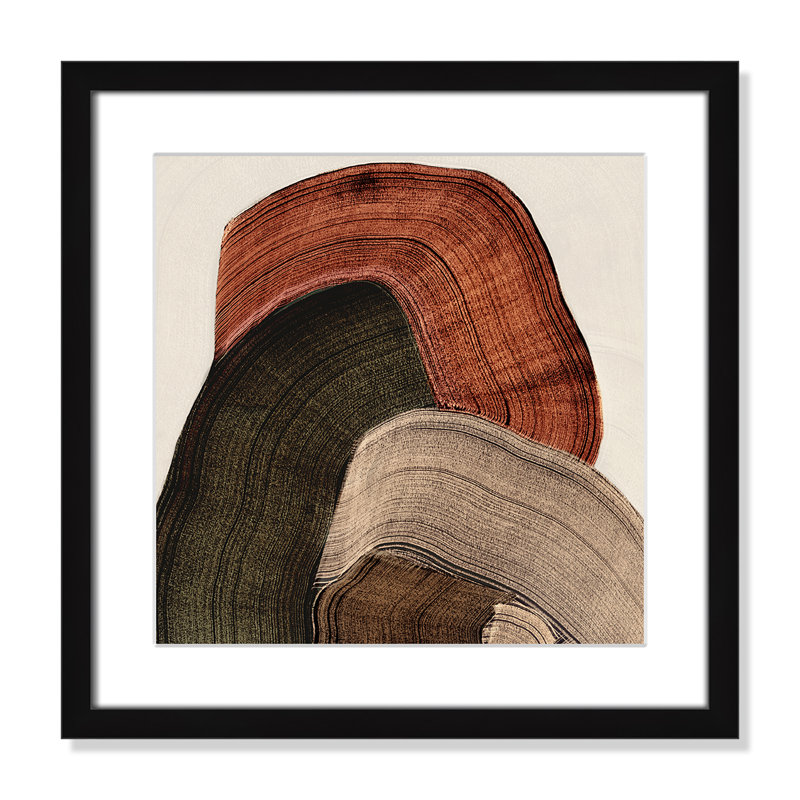 «Folded Earth I» par Casa Fine Arts, L 17 po x H 17 po, Imprimé mat, Noir satiné