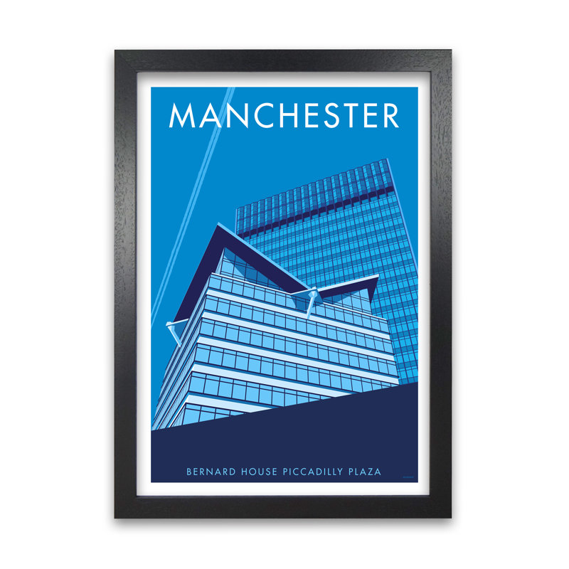 Manchester Bernard House by Stephen Millership - Print, 29.7 cm H x 21 cm W x 5 cm D, Black