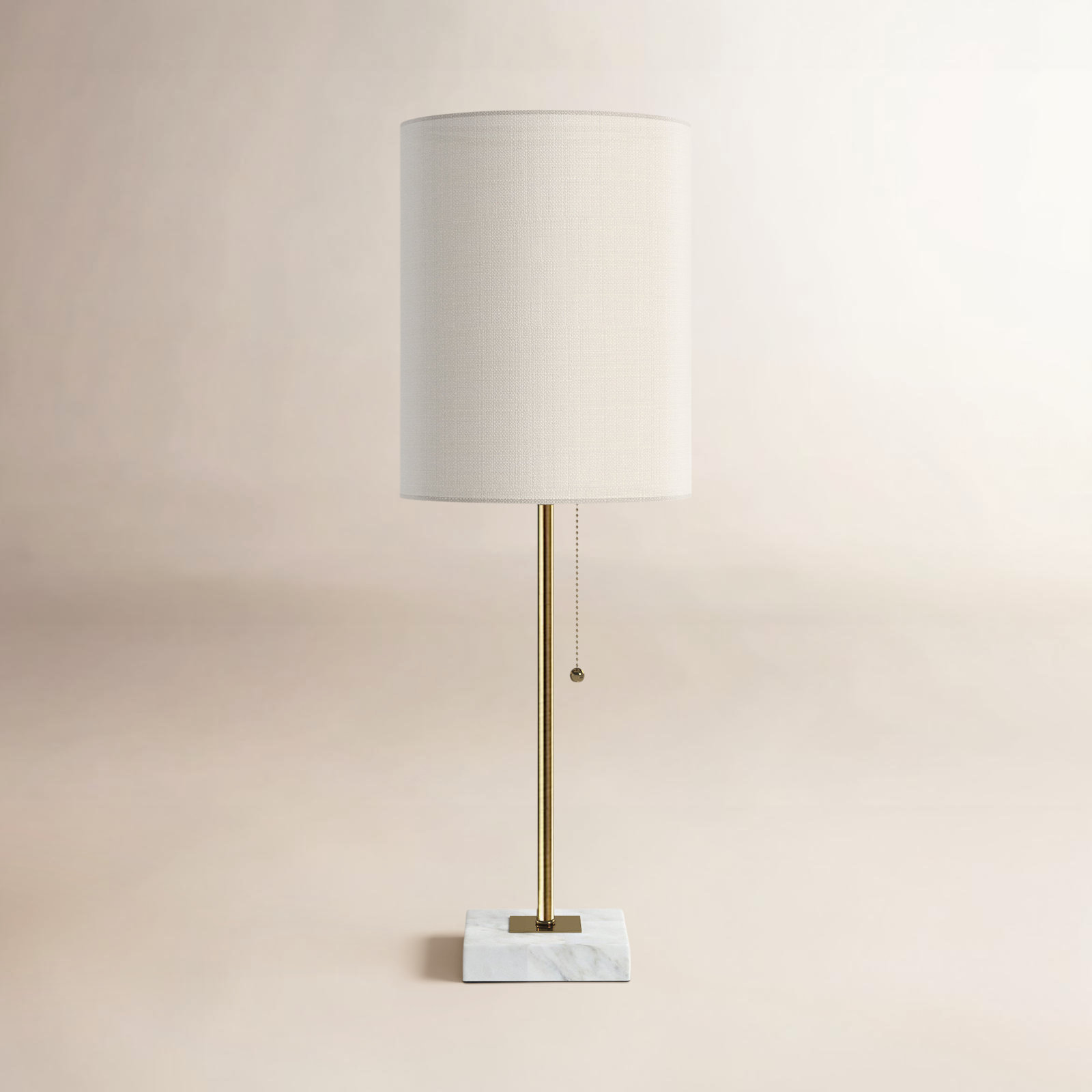 Reed Genuine Marble Table Lamp, Antique Brass